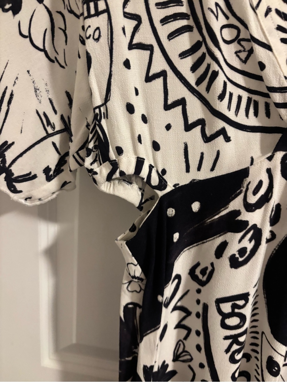FARM RIO Black & White Tropical Vacation Resort V-Neck Maxi Dress Size Medium - Picture 5 of 10
